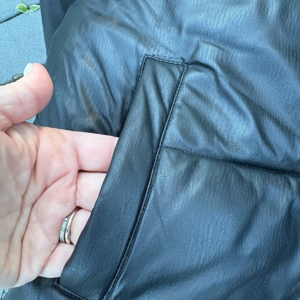 NVLT  - Faux Leather Puffer Jacket - size small - Picture 4 of 8